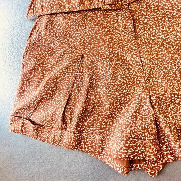 Jonathan Simkhai Lillian Shorts Size 8 Linen Blend in Cayenne Abstract Floral - Picture 5 of 15